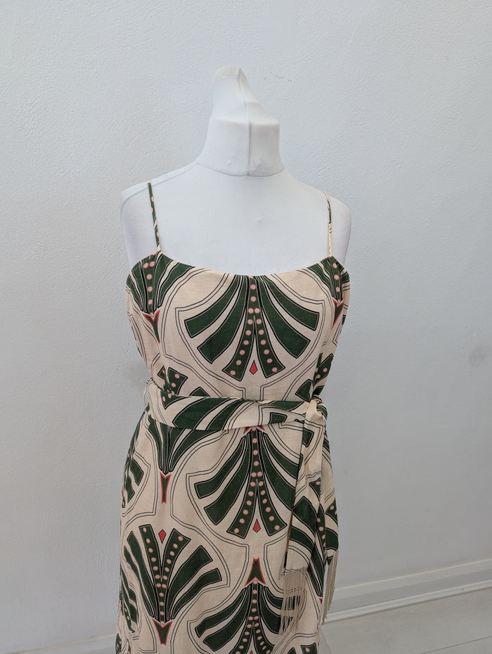 Gallery Green Print Dress L