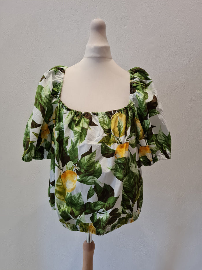 Gallery Lemon print Top Size 18 (New)