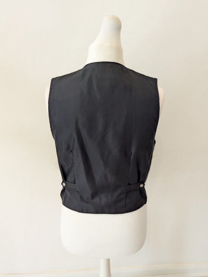 Gap Black Leather Waistcoat M