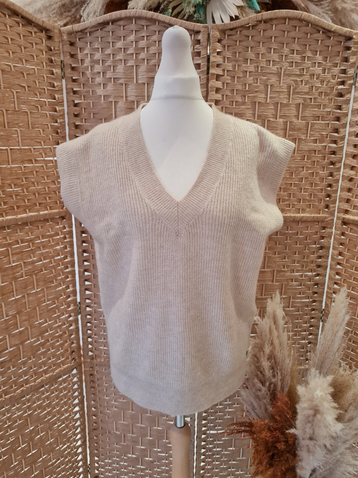 Garcia Cream Sweater Vest XS