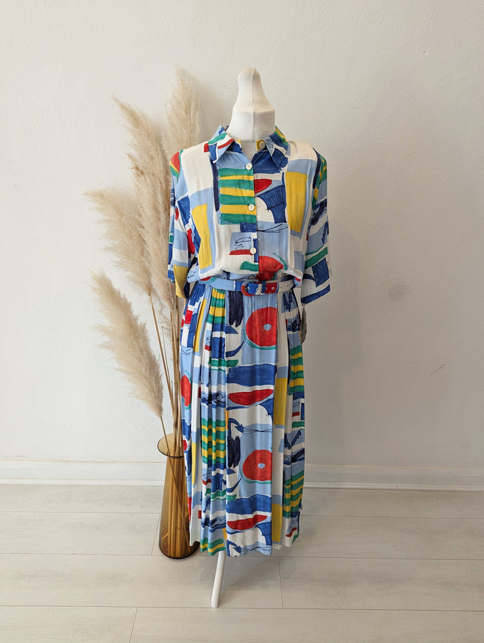 Gayle Glass Vintage Multi Mazi Size 16