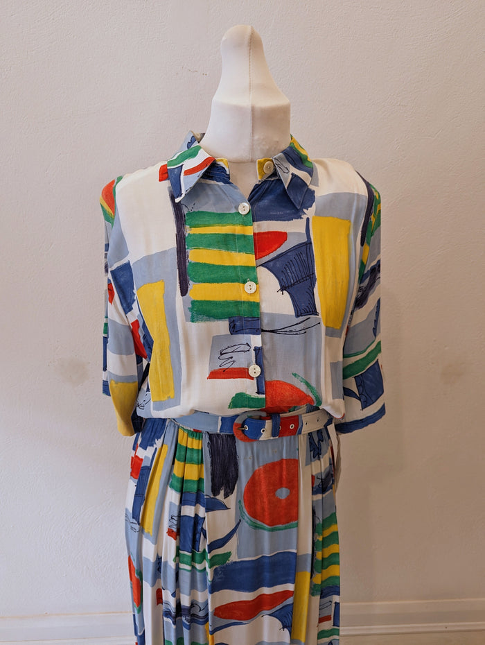 Gayle Glass Vintage Multi Mazi Size 16
