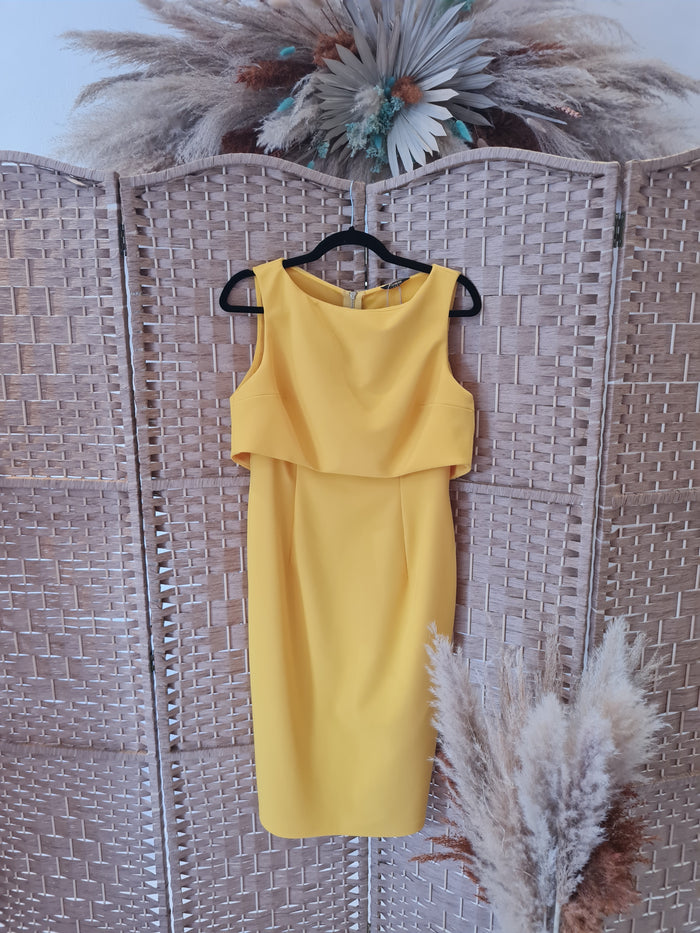 Genese London Yellow overlay Dress 12