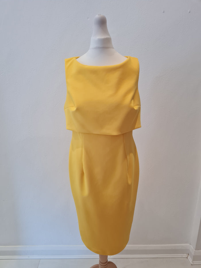 Genese London Yellow overlay Dress 12