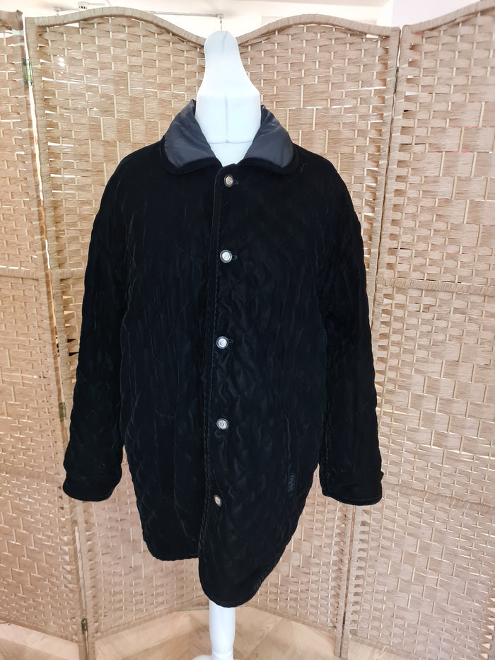 Gerry Weber Black Velour Reversible Coat 10-16