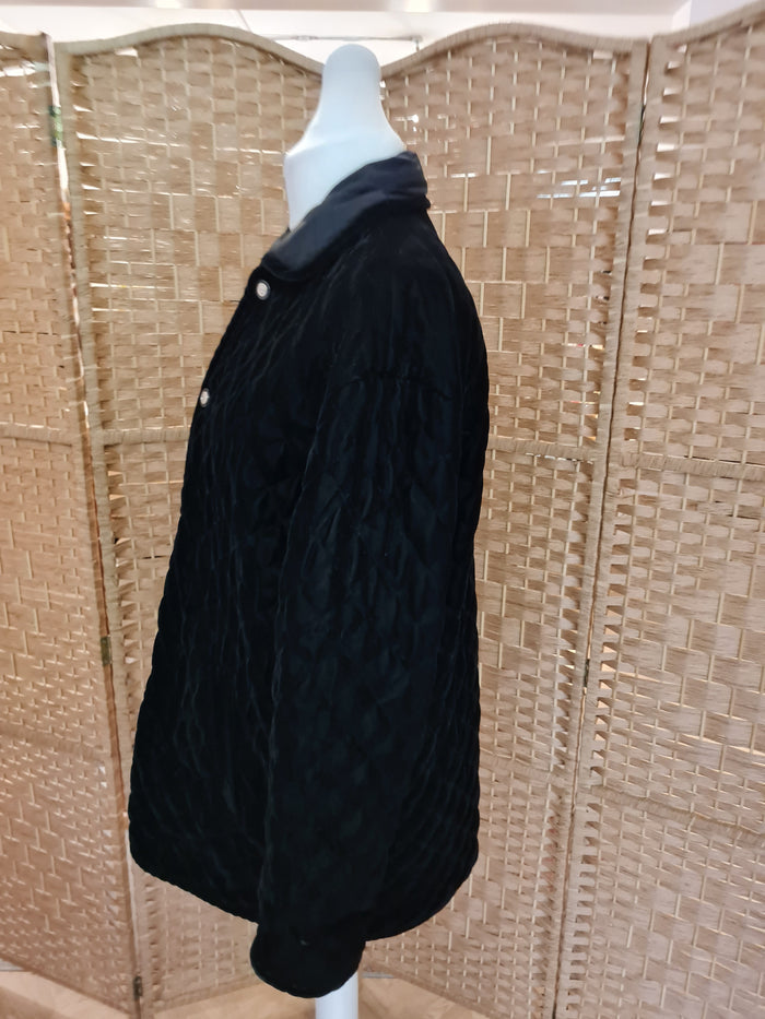 Gerry Weber Black Velour Reversible Coat 10-16