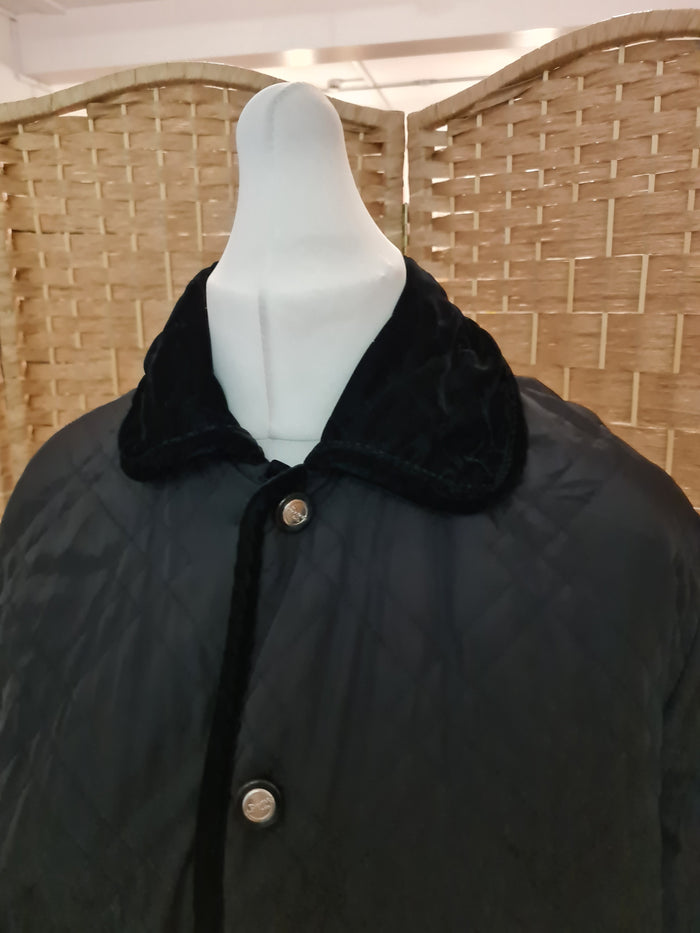 Gerry Weber Black Velour Reversible Coat 10-16