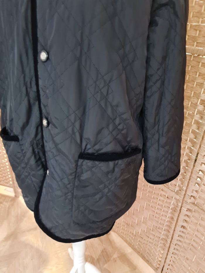 Gerry Weber Black Velour Reversible Coat 10-16