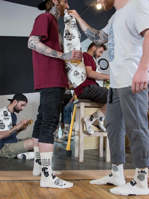 Get A Load Of These Whiskers Men's-Crew Socks