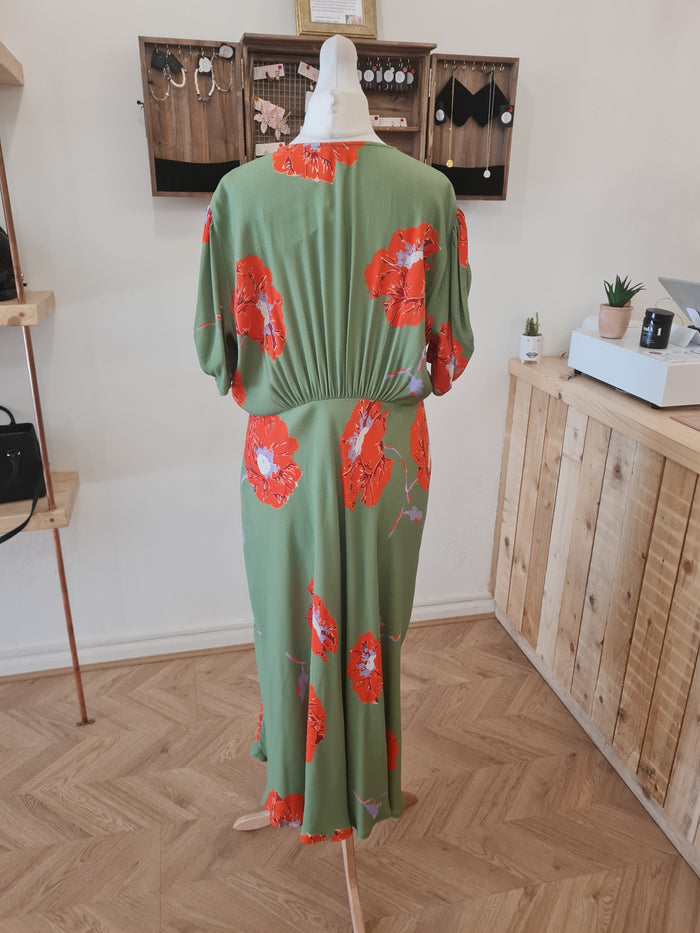 Ghost Green Floral Dress M NWT RRP £120
