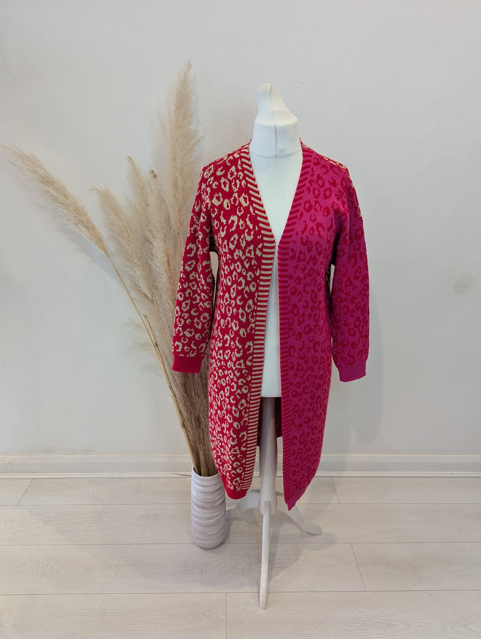 Girl In Mind Animal Long Cardigan S