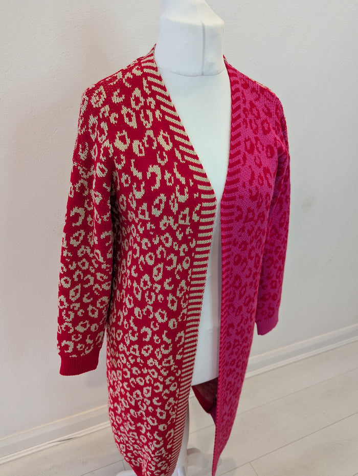 Girl In Mind Animal Long Cardigan S