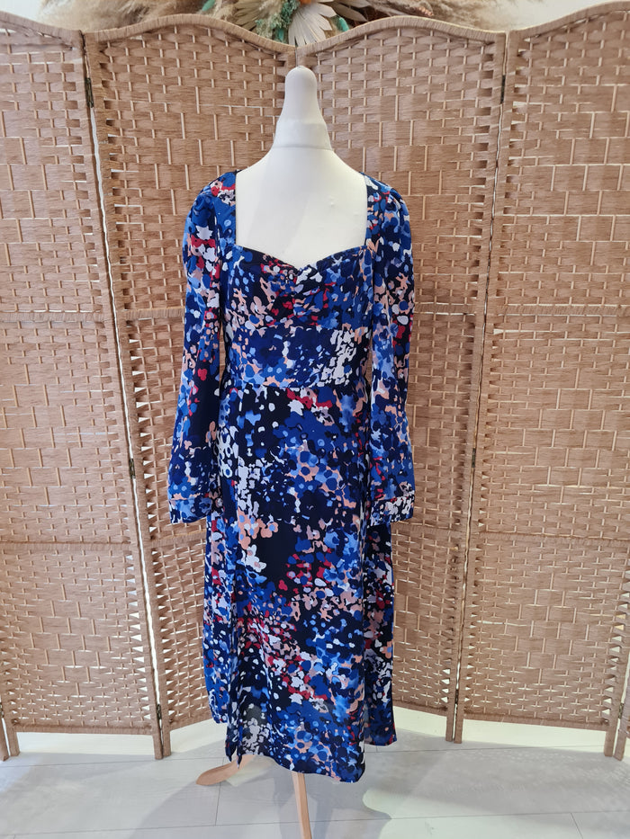 Girl In Mind Blue Print Maxi Size 8 New