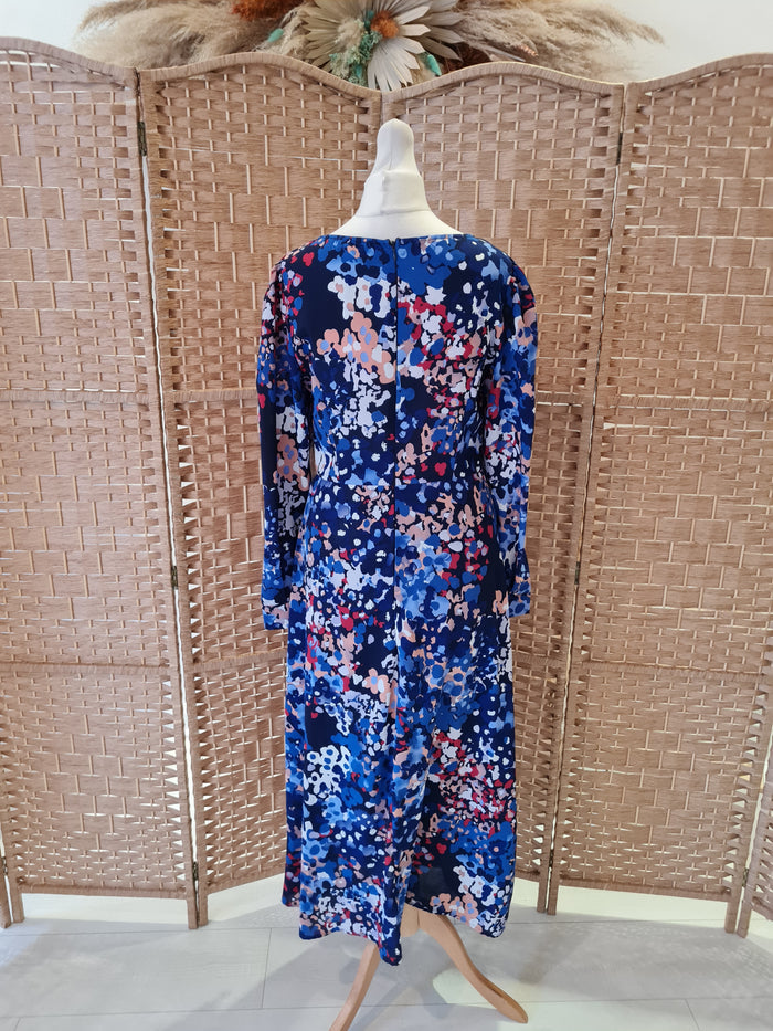 Girl In Mind Blue Print Maxi Size 8 New