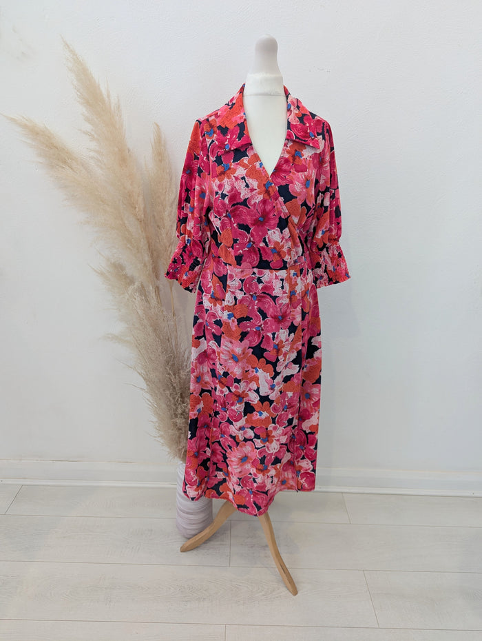 Girl in Mind Pink Floral Midi Dress 10