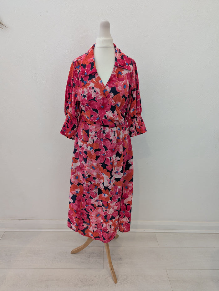 Girl in Mind Pink Floral Midi Dress 10