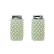 Glass Hobnail Salt & Pepper, Set of 2