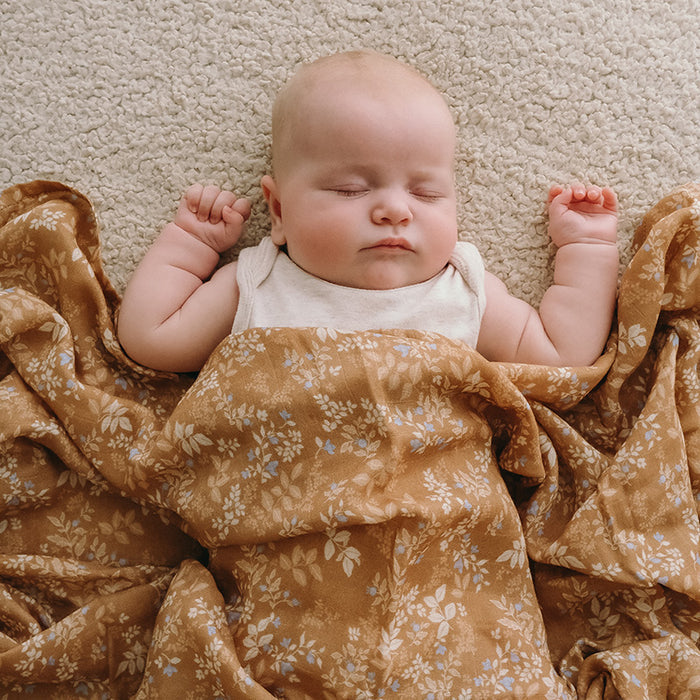 Gold Holly Organic Muslin Wrap Swaddle