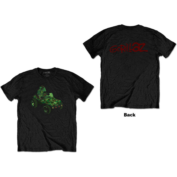 Gorillaz Mens / Unisex T-Shirt - Group Green Jeep Rock Off