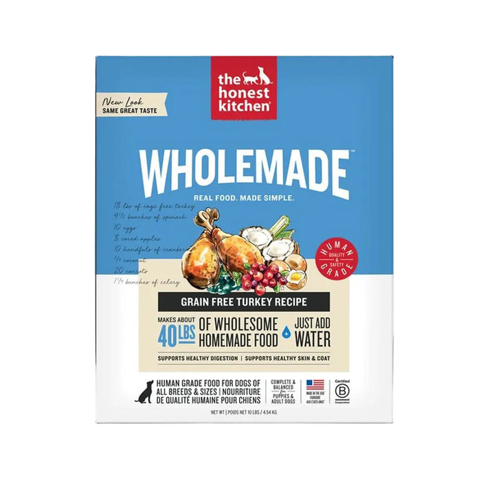 The Honest Kitchen Wholemade grain free turkey recipe 10lb box