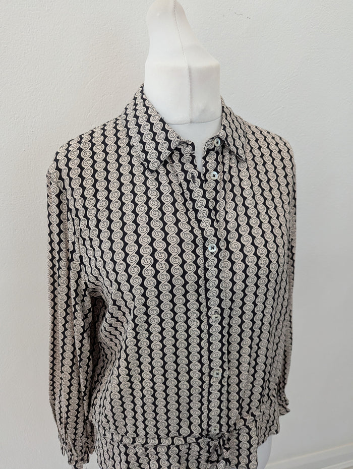 Great Plains Black/ Cream Printed Shirt 10
