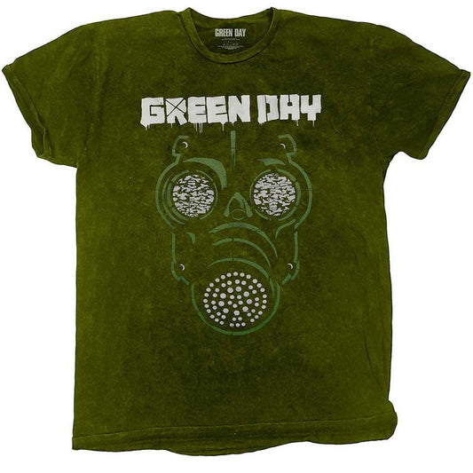 Green Day T-Shirt - Green Mask ( Dip Dye) Rock Off