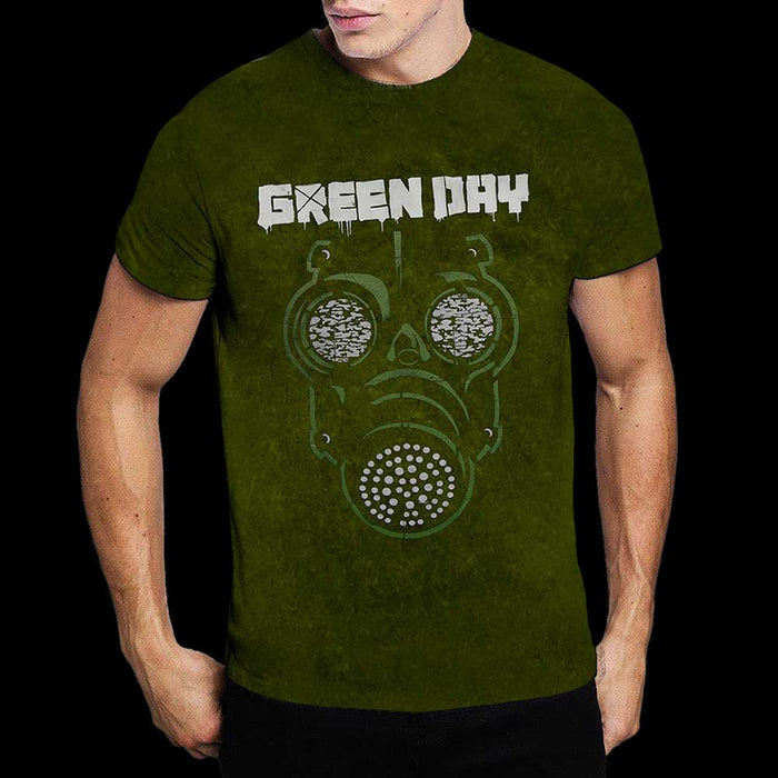 Green Day T-Shirt - Green Mask ( Dip Dye) Rock Off