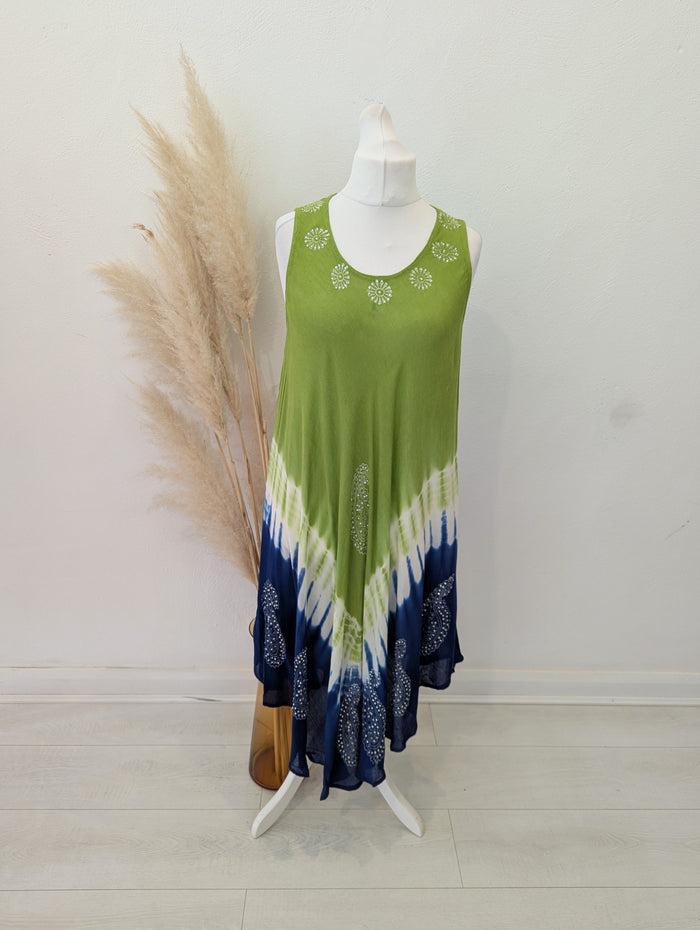 Green Dip Dye Dress M\L