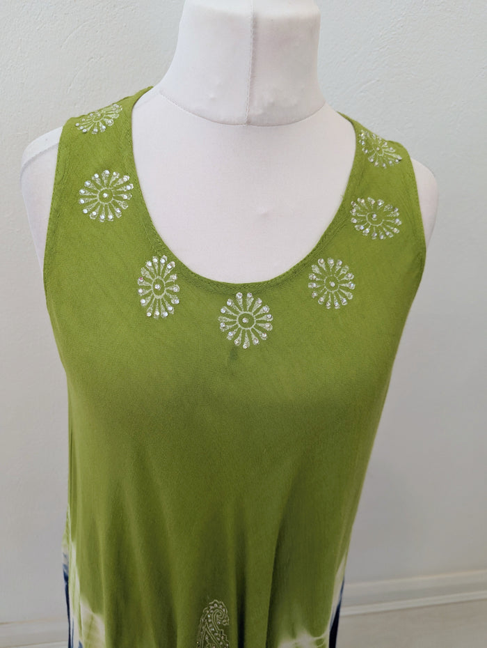Green Dip Dye Dress M\L