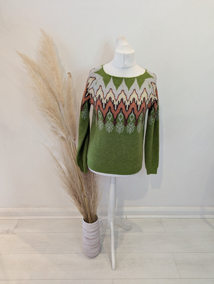 Green Fair isle Jumper Medium