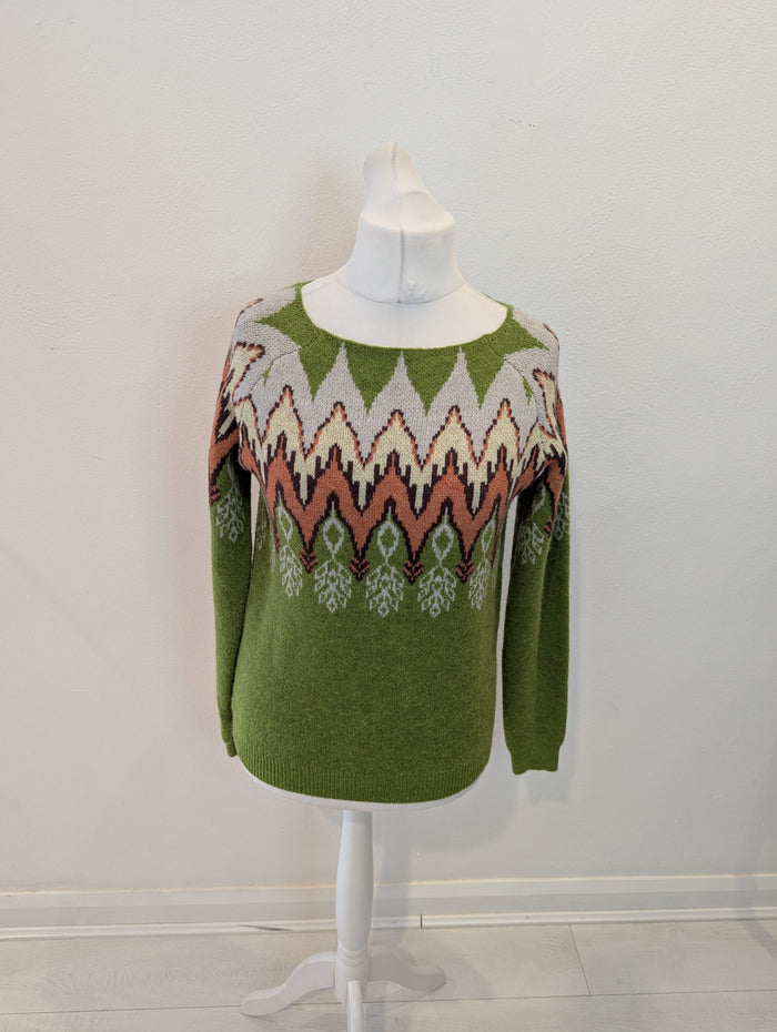 Green Fair isle Jumper Medium
