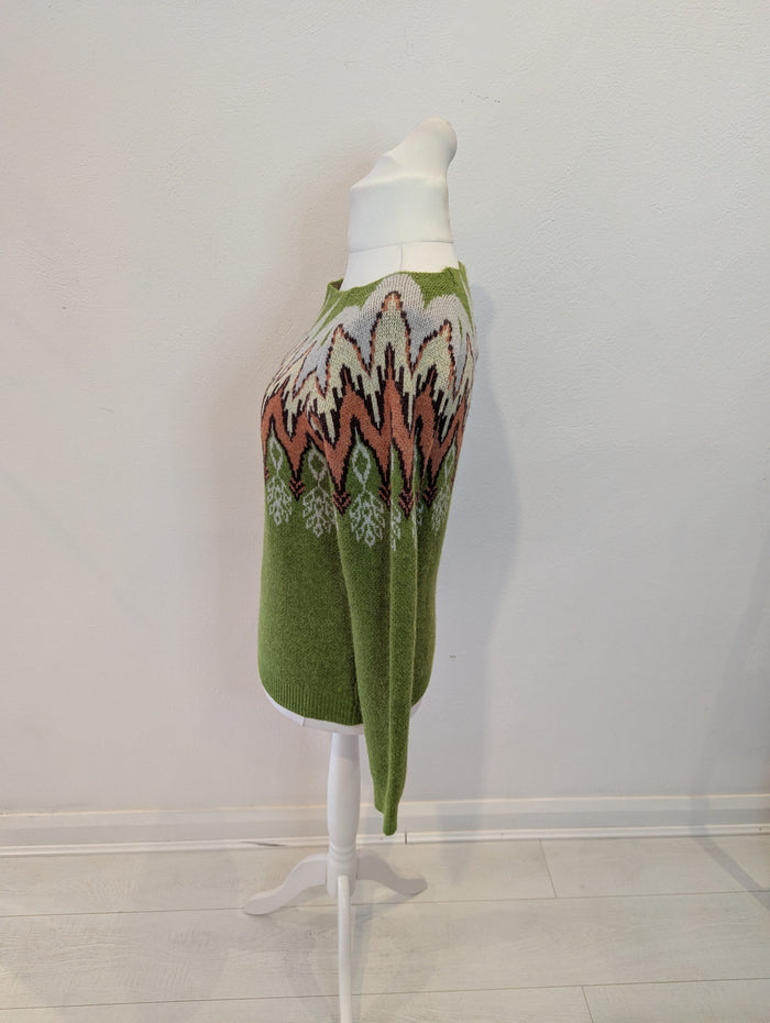 Green Fair isle Jumper Medium