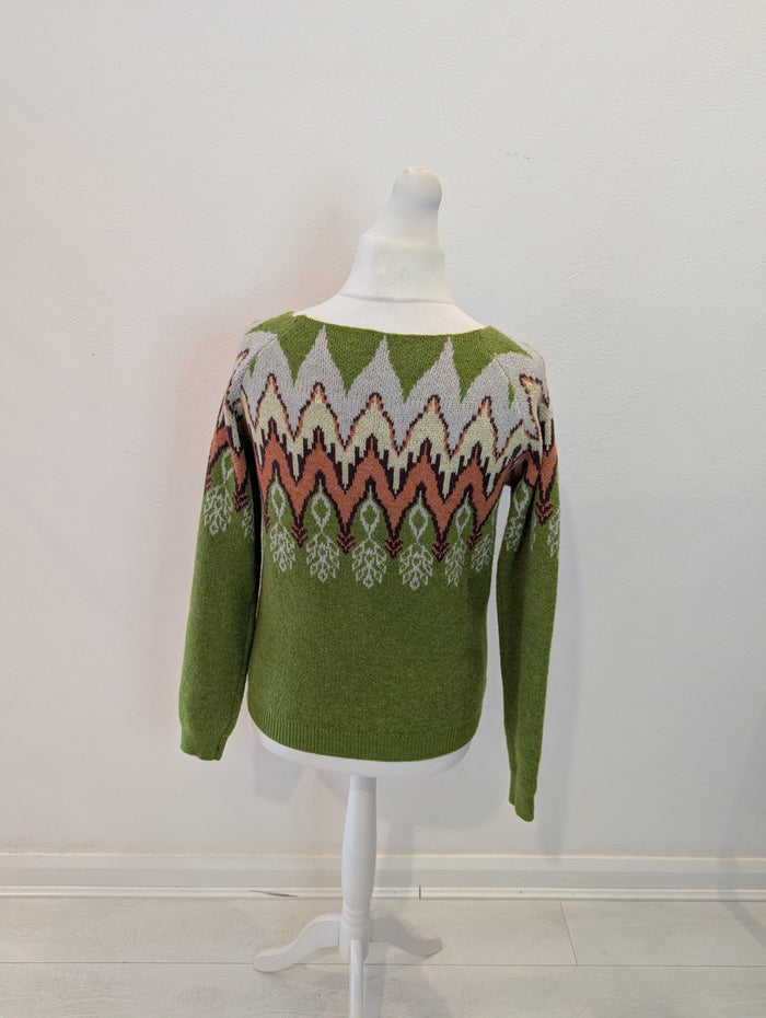 Green Fair isle Jumper Medium
