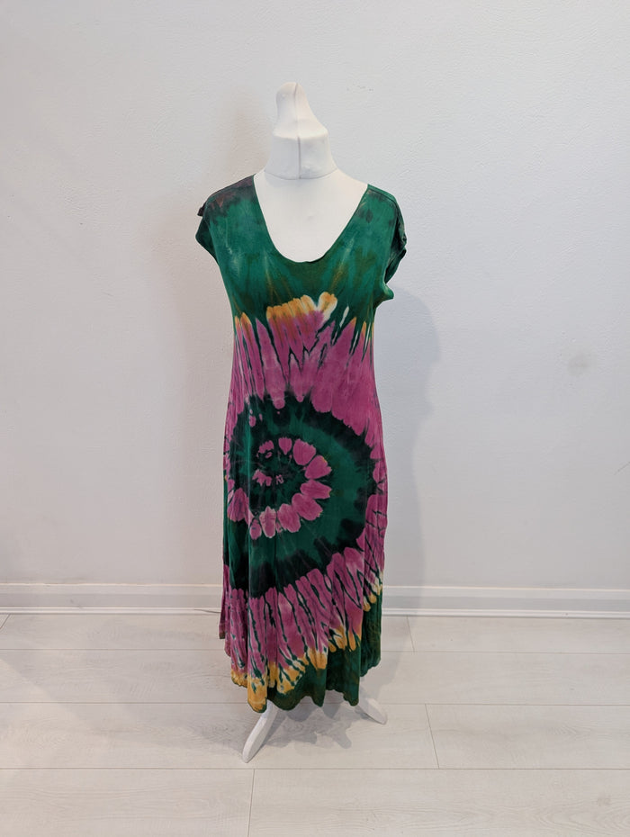 Green & Pink Tie Dye dress