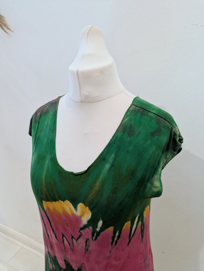 Green & Pink Tie Dye dress