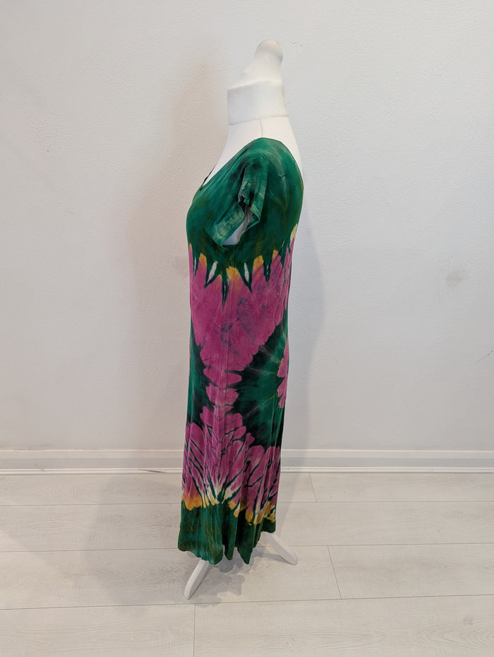 Green & Pink Tie Dye dress