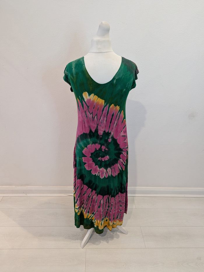 Green & Pink Tie Dye dress