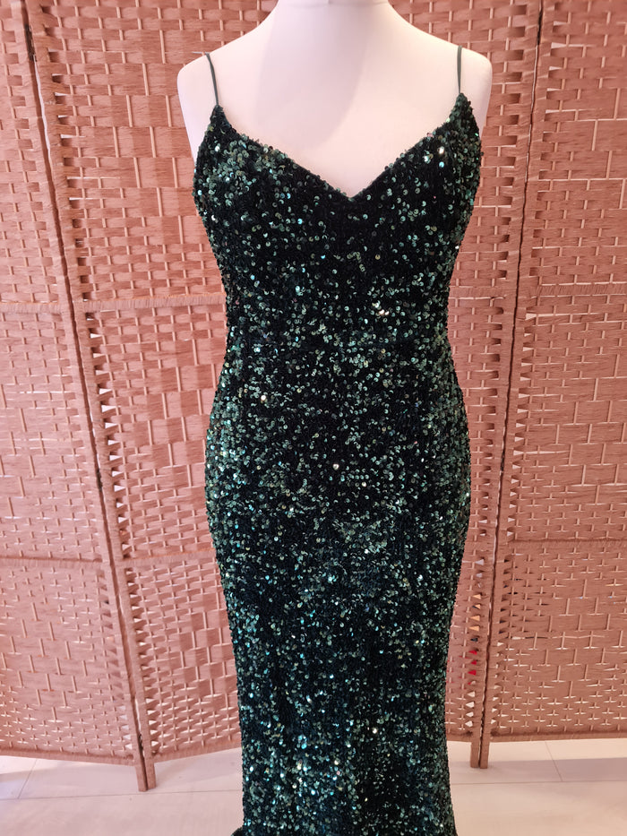 Green Sequin Formal dress size 14