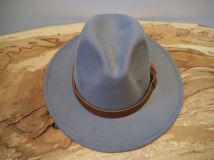 Grey Fedora with tan trim