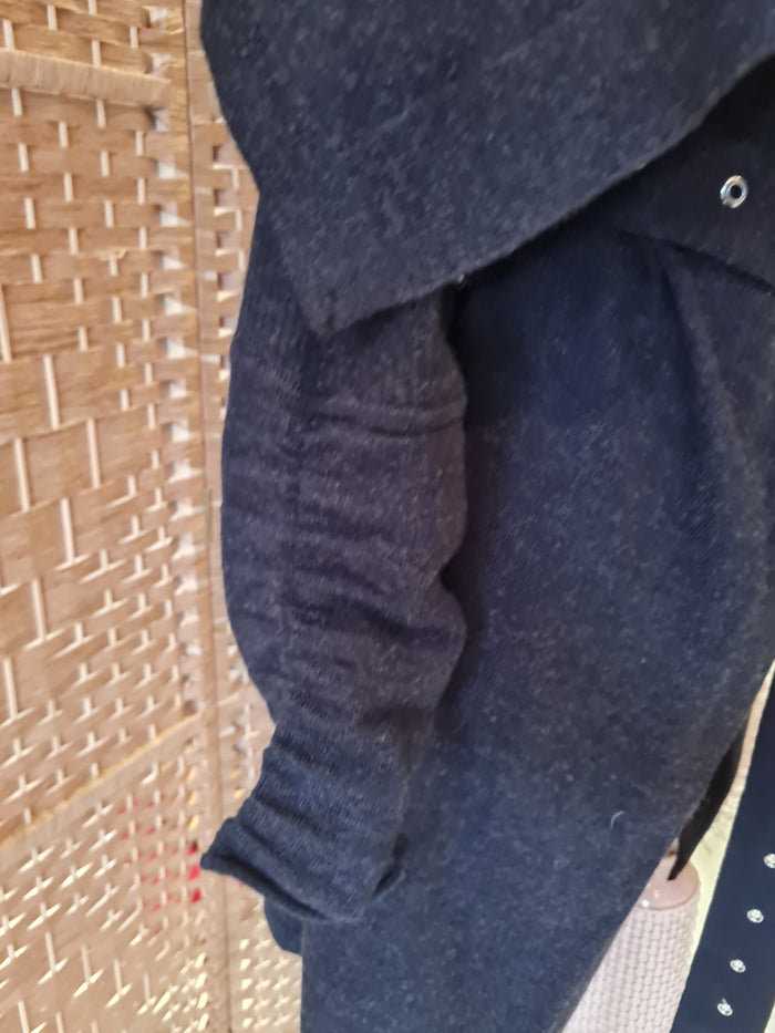 Grey Wool Belted Cardigan S/M