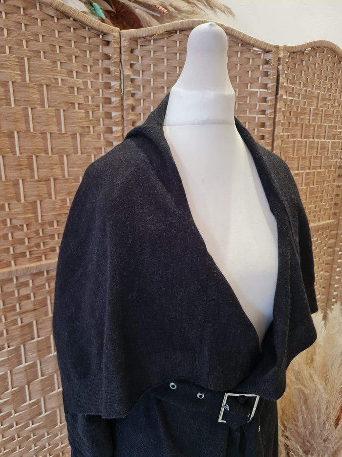 Grey Wool Belted Cardigan S/M