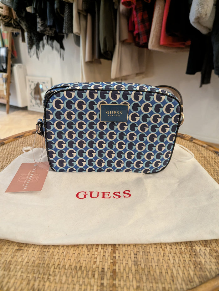 Guess blue monogram bag