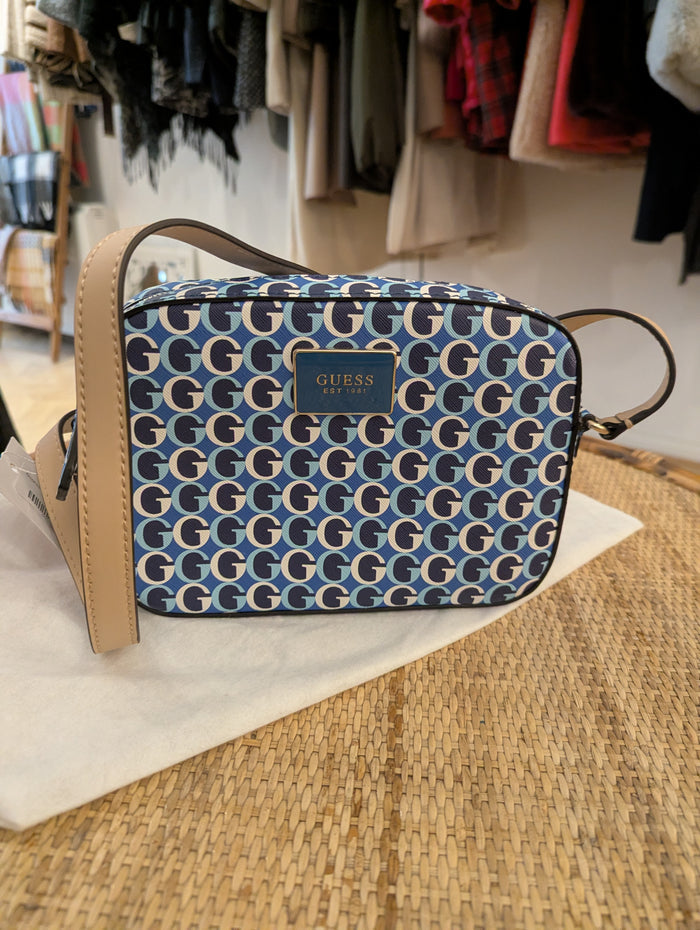 Guess blue monogram bag