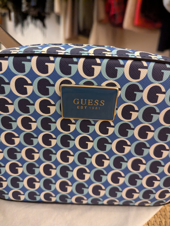 Guess blue monogram bag