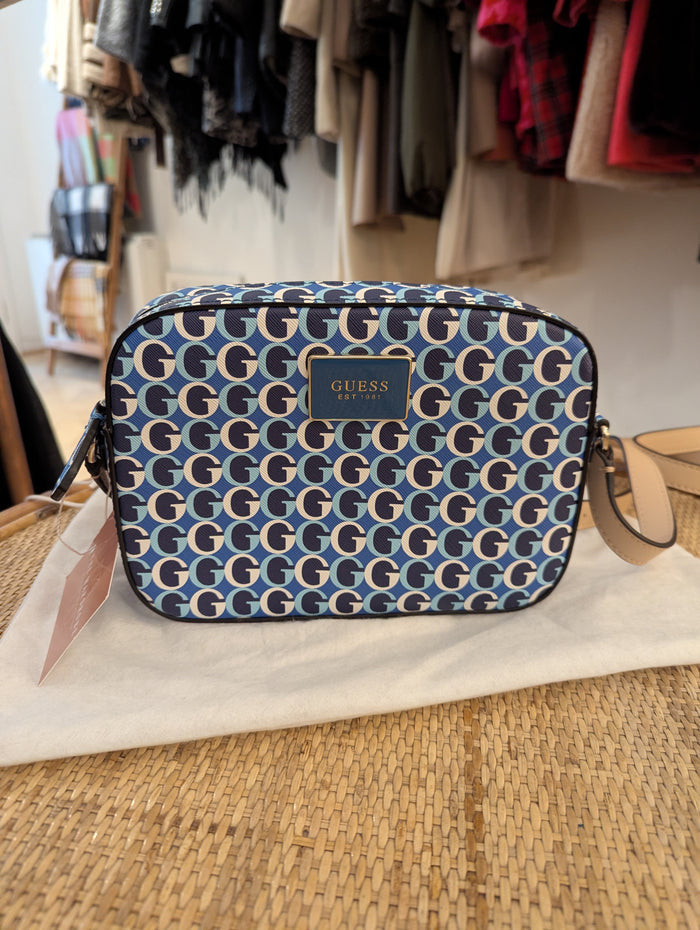 Guess blue monogram bag