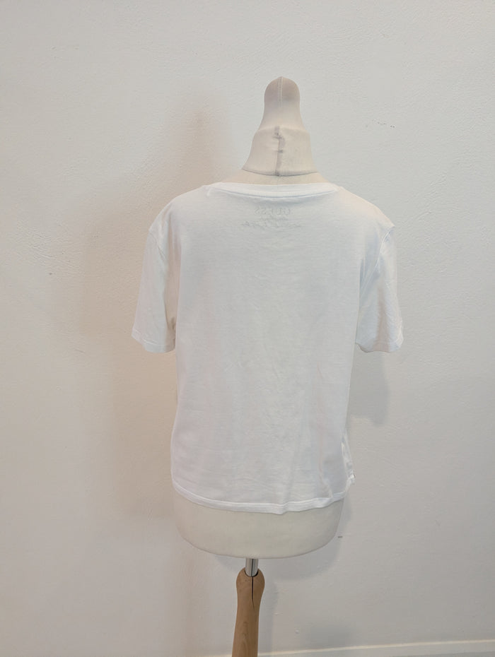 Guess White Jewelled Tshirt S