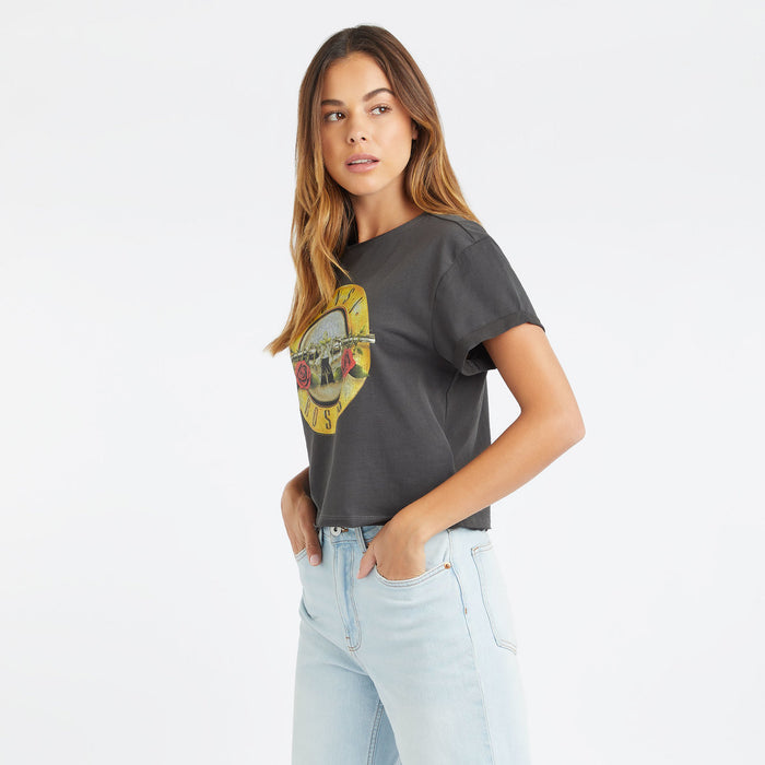 Guns N' Roses Crop Top T Shirt -  Drum Logo Amplified