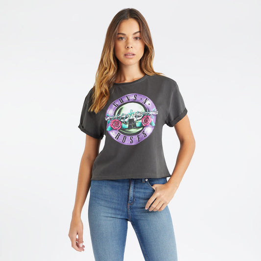 Guns N' Roses Crop Top T Shirt -  Tonel Bullet Amplified