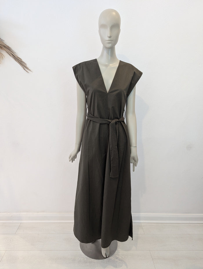 Hache Khaki Cotton Maxi Dress 12