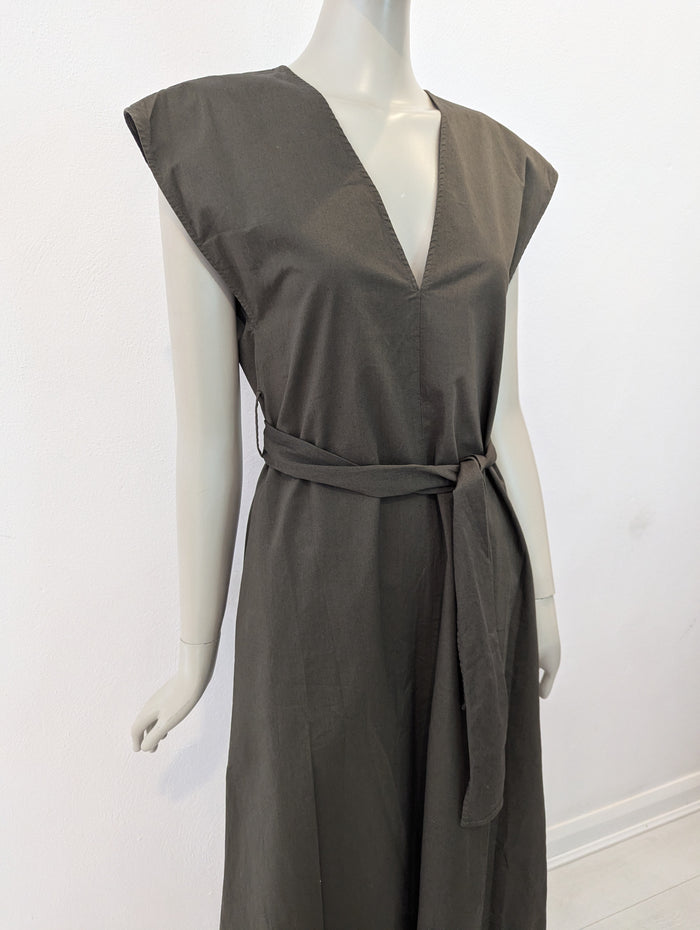 Hache Khaki Cotton Maxi Dress 12